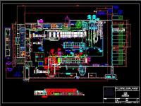 Colour-coded CAD plant layout drawing for a bakery production floor